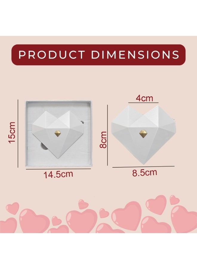 Home Smart Flip Heart Ring Box – Luxury Geometric Diamond-Cut Surprise Jewelry Gift Box for Wife, Girlfriend and Sister perfect for Proposal, Engagement, Valentine’s Day, or Anniversary - Image 2